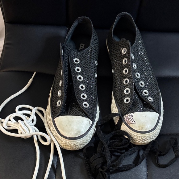 Black Textured Converse Sneakers - Picture 1 of 5